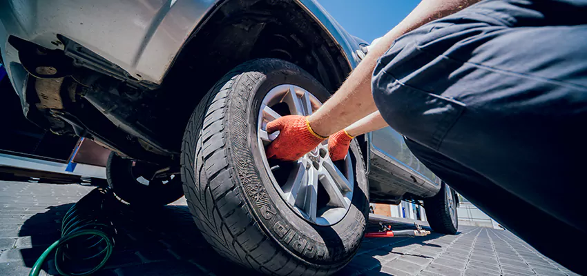 car wheel on road fixed